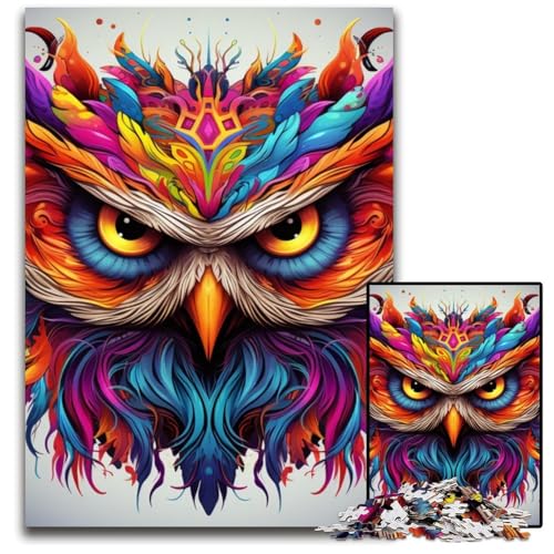 Bunte Kunst-Eule, 1000-teiliges Puzzle für Erwachsene, Holzpuzzle für Heimdekoration, Gehirntraining, 50x75cm/19,68x29,52 Zoll Bunte Kunst-Eule, 1000-teiliges Puzzle für Erwachsene, Holzpuzzle für Heimdekoration, Gehirntraining, 50x75cm/19,68x29,52 Zoll von MrChunlong