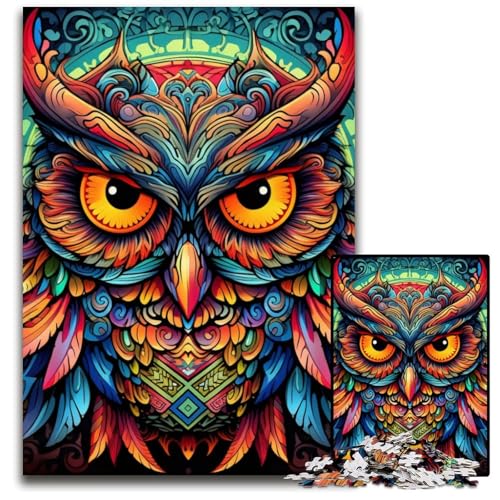 Bunte Kunst-Eule, 1000-teiliges Puzzle für Erwachsene, Karton, Denksportaufgabe, DIY-Dekorationsspiel, interaktives Familienspielzeug, 26x38cm/10,23x14,96 Zoll Bunte Kunst-Eule, 1000-teiliges Puzzle für Erwachsene, Karton, Denksportaufgabe, DIY-Dekorationsspiel, interaktives Familienspielzeug, 26x38cm/10,23x14,96 Zoll von MrChunlong