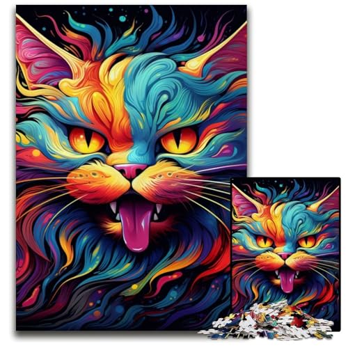 Bunte Kunstkatze, 1000 Teile, Puzzle, Geschenke, Puzzles für Erwachsene, Familienaktivität, Heimdekoration zum Selbermachen, 50x75cm/19,68x29,52 Zoll Bunte Kunstkatze, 1000 Teile, Puzzle, Geschenke, Puzzles für Erwachsene, Familienaktivität, Heimdekoration zum Selbermachen, 50x75cm/19,68x29,52 Zoll von MrChunlong