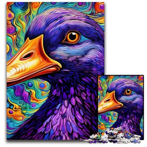 Bunte lila Enten-Puzzles für Erwachsene, 1000 Teile, Familie und Freunde, geeignet für Kinder ab 14 Jahren, 50x75cm/19,68x29,52 Zoll Bunte lila Enten-Puzzles für Erwachsene, 1000 Teile, Familie und Freunde, geeignet für Kinder ab 14 Jahren, 50x75cm/19,68x29,52 Zoll von MrChunlong