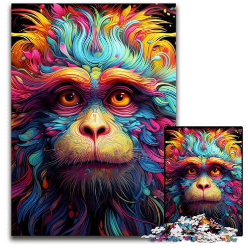 Bunter AFFE, 1000-teiliges Puzzle, Geschenke, Unmögliches Puzzle für Erwachsene, Herausforderndes Denkspiel für Teenager, Familienspaß, Interaktives Spiel, 50x75cm/19,68x29,52 Zoll Bunter AFFE, 1000-teiliges Puzzle, Geschenke, Unmögliches Puzzle für Erwachsene, Herausforderndes Denkspiel für Teenager, Familienspaß, Interaktives Spiel, 50x75cm/19,68x29,52 Zoll von MrChunlong