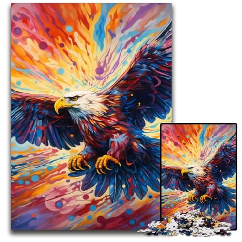 Bunter Adler, 1000-teiliges Puzzle für Erwachsene, Holzpuzzle, anspruchsvolles DIY-Dekorationsspiel, interaktives Familienspielzeug, 50x75cm/19,68x29,52 Zoll Bunter Adler, 1000-teiliges Puzzle für Erwachsene, Holzpuzzle, anspruchsvolles DIY-Dekorationsspiel, interaktives Familienspielzeug, 50x75cm/19,68x29,52 Zoll von MrChunlong
