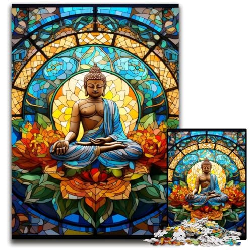 Bunter Buddha, 1000-teiliges Puzzle, Holzpuzzle, DIY-Dekoration, Gehirn-Herausforderung, für Erwachsene, Familie, 50x75cm/19,68x29,52 Zoll Bunter Buddha, 1000-teiliges Puzzle, Holzpuzzle, DIY-Dekoration, Gehirn-Herausforderung, für Erwachsene, Familie, 50x75cm/19,68x29,52 Zoll von MrChunlong