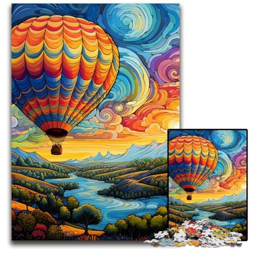 Bunter Kunst-Heißluftballon, 1000-teiliges Puzzle, Geschenke, Unmögliches Puzzle für Erwachsene, Herausforderndes Denkspiel für Teenager, Familienspaß, Interaktives Spiel, 50x75cm/19,68x29,52 Zoll Bunter Kunst-Heißluftballon, 1000-teiliges Puzzle, Geschenke, Unmögliches Puzzle für Erwachsene, Herausforderndes Denkspiel für Teenager, Familienspaß, Interaktives Spiel, 50x75cm/19,68x29,52 Zoll von MrChunlong