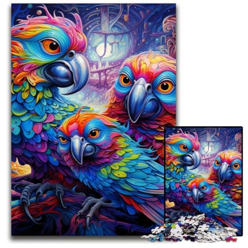 Bunter Papagei, 1000-teiliges Puzzle für Erwachsene, Holzpuzzle, anspruchsvolles Denkspiel für Teenager, Spaß für den Familienspielabend, 50x75cm/19,68x29,52 Zoll Bunter Papagei, 1000-teiliges Puzzle für Erwachsene, Holzpuzzle, anspruchsvolles Denkspiel für Teenager, Spaß für den Familienspielabend, 50x75cm/19,68x29,52 Zoll von MrChunlong