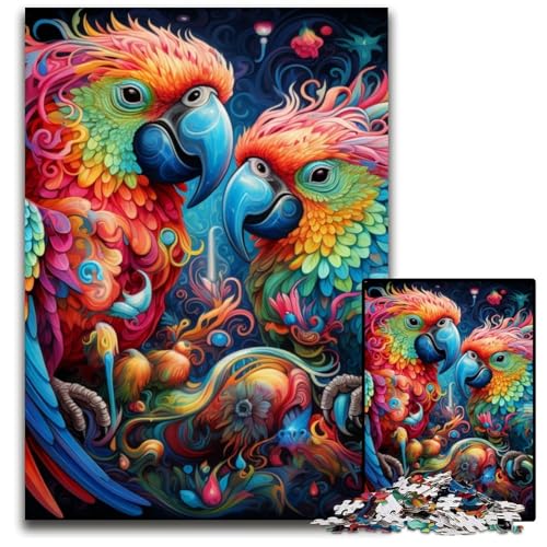 Bunter Papagei, 1000-teiliges Puzzle für Erwachsene, Holzpuzzle, anspruchsvolles Denkspiel für Teenager, Spaß für den Familienspielabend, 50x75cm/19,68x29,52 Zoll Bunter Papagei, 1000-teiliges Puzzle für Erwachsene, Holzpuzzle, anspruchsvolles Denkspiel für Teenager, Spaß für den Familienspielabend, 50x75cm/19,68x29,52 Zoll von MrChunlong