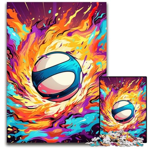 Bunter Volleyball, 1000-teiliges Puzzle für Erwachsene, Papppuzzle, anspruchsvolles Denkspiel für Teenager, Spaß für den Familienspielabend, 26x38cm/10,23x14,96 Zoll Bunter Volleyball, 1000-teiliges Puzzle für Erwachsene, Papppuzzle, anspruchsvolles Denkspiel für Teenager, Spaß für den Familienspielabend, 26x38cm/10,23x14,96 Zoll von MrChunlong