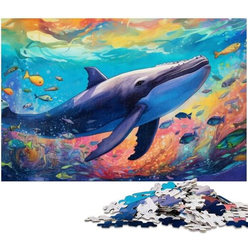 Bunter Wal Puzzle für Erwachsene 1000 Teile Holzpuzzle Denkspiel für Teenager, 50x75cm/19,68x29,52 Zoll Bunter Wal Puzzle für Erwachsene 1000 Teile Holzpuzzle Denkspiel für Teenager, 50x75cm/19,68x29,52 Zoll von MrChunlong