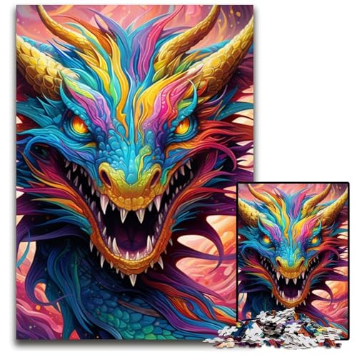 Bunter chinesischer Drache, 1000 Teile Puzzle, anspruchsvolles Denkspiel, Familienaktivität, Heimdekoration, 50x75cm/19,68x29,52 Zoll Bunter chinesischer Drache, 1000 Teile Puzzle, anspruchsvolles Denkspiel, Familienaktivität, Heimdekoration, 50x75cm/19,68x29,52 Zoll von MrChunlong
