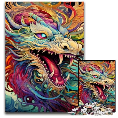 Bunter chinesischer Drache, 1000-teiliges Puzzle, Holzpuzzle für Erwachsene, anspruchsvolles Denkspiel – entspannendes Spielzeug für Teenager, 50x75cm/19,68x29,52 Zoll Bunter chinesischer Drache, 1000-teiliges Puzzle, Holzpuzzle für Erwachsene, anspruchsvolles Denkspiel – entspannendes Spielzeug für Teenager, 50x75cm/19,68x29,52 Zoll von MrChunlong