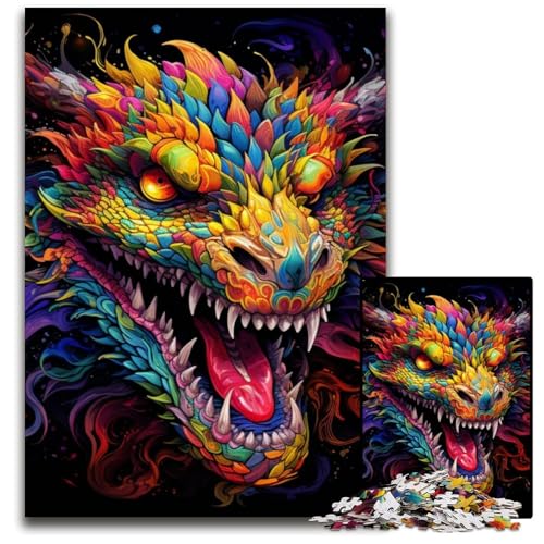 Bunter chinesischer Drache, 1000-teiliges Puzzle für Erwachsene, Holzpuzzle, anspruchsvolles Denkspiel für Teenager, Spaß für den Familienspielabend, 50x75cm/19,68x29,52 Zoll Bunter chinesischer Drache, 1000-teiliges Puzzle für Erwachsene, Holzpuzzle, anspruchsvolles Denkspiel für Teenager, Spaß für den Familienspielabend, 50x75cm/19,68x29,52 Zoll von MrChunlong