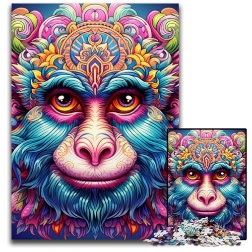 Buntes Affen-Puzzle 1000 Teile für Erwachsene, Puzzle für Erwachsene, DIY-Heimdekor-Geschenk, Denksportspiel, 26x38cm/10,23x14,96 Zoll Buntes Affen-Puzzle 1000 Teile für Erwachsene, Puzzle für Erwachsene, DIY-Heimdekor-Geschenk, Denksportspiel, 26x38cm/10,23x14,96 Zoll von MrChunlong