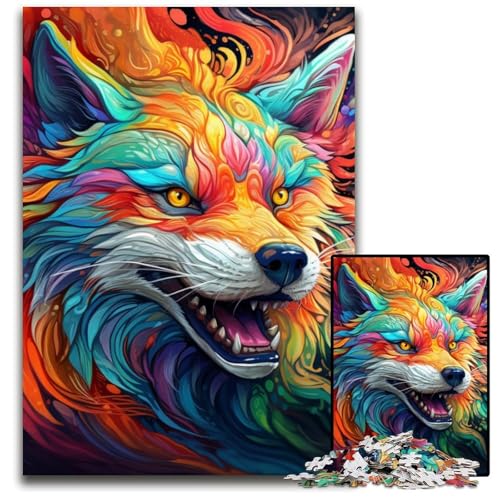 Buntes Art Fox-Puzzle mit 1000 Teilen für Erwachsene, anspruchsvolle Rätsel, Denksportaufgabe, Spiel für Erwachsene, interaktive Familienaktivität, 26x38cm/10,23x14,96 Zoll Buntes Art Fox-Puzzle mit 1000 Teilen für Erwachsene, anspruchsvolle Rätsel, Denksportaufgabe, Spiel für Erwachsene, interaktive Familienaktivität, 26x38cm/10,23x14,96 Zoll von MrChunlong