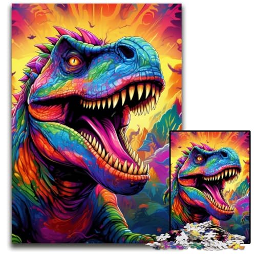 Buntes Dinosaurier-Puzzle 1000 Teile für Erwachsene, anspruchsvolle Puzzles, anspruchsvolles DIY-Denkspiel für Teenager, 26x38cm/10,23x14,96 Zoll Buntes Dinosaurier-Puzzle 1000 Teile für Erwachsene, anspruchsvolle Puzzles, anspruchsvolles DIY-Denkspiel für Teenager, 26x38cm/10,23x14,96 Zoll von MrChunlong
