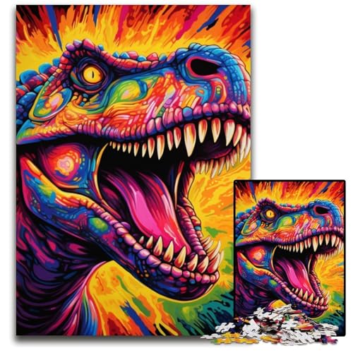 Buntes Dinosaurier-Puzzle für Erwachsene, 1000 Teile, Holzpuzzle, Denksportspiel für Teenager, 50x75cm/19,68x29,52 Zoll Buntes Dinosaurier-Puzzle für Erwachsene, 1000 Teile, Holzpuzzle, Denksportspiel für Teenager, 50x75cm/19,68x29,52 Zoll von MrChunlong