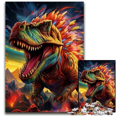 Buntes Dinosaurier-Puzzle für Erwachsene, 1000 Teile, Karton, Puzzle, anspruchsvolles DIY-Dekorationsspiel, interaktives Familienspielzeug, 26x38cm/10,23x14,96 Zoll Buntes Dinosaurier-Puzzle für Erwachsene, 1000 Teile, Karton, Puzzle, anspruchsvolles DIY-Dekorationsspiel, interaktives Familienspielzeug, 26x38cm/10,23x14,96 Zoll von MrChunlong