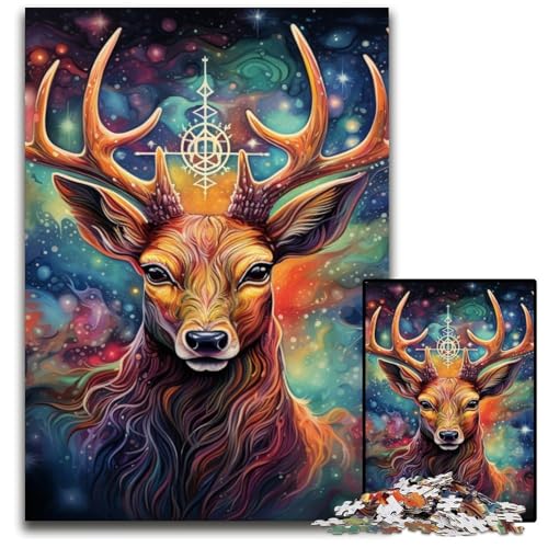 Buntes Hirsch-Puzzle mit 1000 Teilen, anspruchsvolles Denkspiel, Familienaktivität, Heimdekoration, 50x75cm/19,68x29,52 Zoll Buntes Hirsch-Puzzle mit 1000 Teilen, anspruchsvolles Denkspiel, Familienaktivität, Heimdekoration, 50x75cm/19,68x29,52 Zoll von MrChunlong