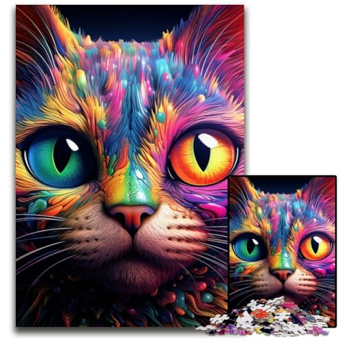 Buntes Katzen-Puzzle für Erwachsene, 1000 Teile, Holzpuzzle, Denksportspiel für Teenager, 50x75cm/19,68x29,52 Zoll Buntes Katzen-Puzzle für Erwachsene, 1000 Teile, Holzpuzzle, Denksportspiel für Teenager, 50x75cm/19,68x29,52 Zoll von MrChunlong