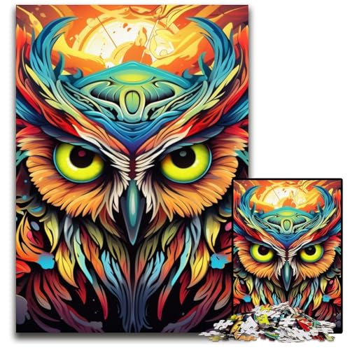 Buntes Kunst-Eulen-Puzzle, 1000 Teile, Holzpuzzle für Erwachsene, anspruchsvolles Denkspiel – entspannendes Spielzeug für Teenager, 50x75cm/19,68x29,52 Zoll Buntes Kunst-Eulen-Puzzle, 1000 Teile, Holzpuzzle für Erwachsene, anspruchsvolles Denkspiel – entspannendes Spielzeug für Teenager, 50x75cm/19,68x29,52 Zoll von MrChunlong