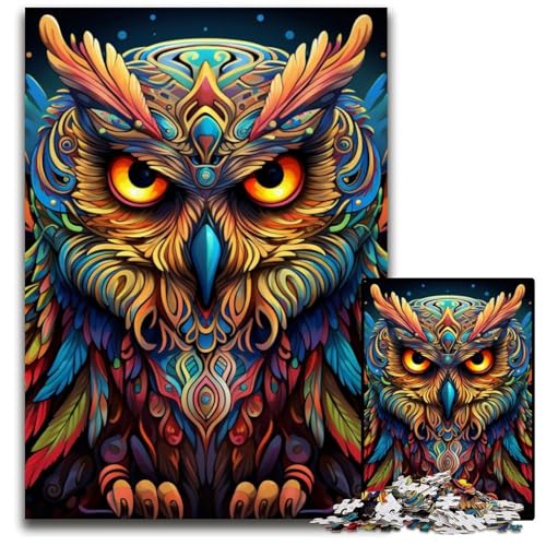 Buntes Kunst-Eulen-Puzzle, 1000 Teile, Papp-Puzzle für Erwachsene, anspruchsvolles Denkspiel, entspannendes Spielzeug für Teenager, 26x38cm/10,23x14,96 Zoll Buntes Kunst-Eulen-Puzzle, 1000 Teile, Papp-Puzzle für Erwachsene, anspruchsvolles Denkspiel, entspannendes Spielzeug für Teenager, 26x38cm/10,23x14,96 Zoll von MrChunlong