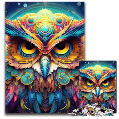 Buntes Kunst-Eulen-Puzzle, 1000 Teile, Papp-Puzzle für Erwachsene, anspruchsvolles Denkspiel, entspannendes Spielzeug für Teenager, 26x38cm/10,23x14,96 Zoll Buntes Kunst-Eulen-Puzzle, 1000 Teile, Papp-Puzzle für Erwachsene, anspruchsvolles Denkspiel, entspannendes Spielzeug für Teenager, 26x38cm/10,23x14,96 Zoll von MrChunlong