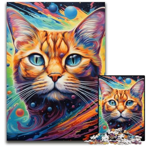 Buntes Kunst-Katzen-Puzzle, 1000 Teile, für Erwachsene, Papppuzzle, ideal für Teenager und Sammler, Reisegeschenk, Familienaktivität, 26x38cm/10,23x14,96 Zoll Buntes Kunst-Katzen-Puzzle, 1000 Teile, für Erwachsene, Papppuzzle, ideal für Teenager und Sammler, Reisegeschenk, Familienaktivität, 26x38cm/10,23x14,96 Zoll von MrChunlong