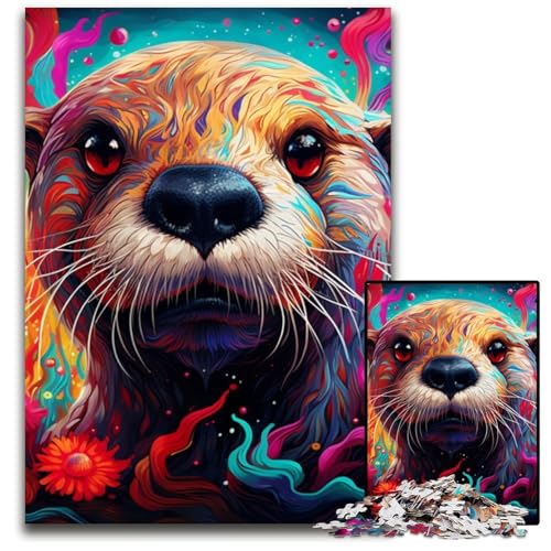 Buntes Kunst-Otter-Puzzle mit 1000 Teilen für Erwachsene, Papp-Puzzles für Heimdekoration, Gehirntraining, 26x38cm/10,23x14,96 Zoll Buntes Kunst-Otter-Puzzle mit 1000 Teilen für Erwachsene, Papp-Puzzles für Heimdekoration, Gehirntraining, 26x38cm/10,23x14,96 Zoll von MrChunlong