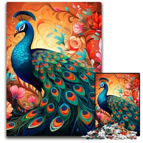 Buntes Kunst-Pfau-Puzzle, 1000 Teile, Papp-Puzzle für Erwachsene, anspruchsvolles Denkspiel, entspannendes Spielzeug für Teenager, 26x38cm/10,23x14,96 Zoll Buntes Kunst-Pfau-Puzzle, 1000 Teile, Papp-Puzzle für Erwachsene, anspruchsvolles Denkspiel, entspannendes Spielzeug für Teenager, 26x38cm/10,23x14,96 Zoll von MrChunlong