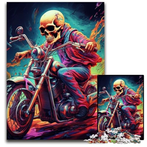 Buntes Kunst-Totenkopf-Puzzle für Erwachsene, 1000-teiliges Puzzle für Erwachsene, Familie und Freunde, geeignet für Kinder ab 14 Jahren, 26x38cm/10,23x14,96 Zoll von MrChunlong