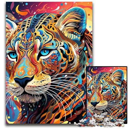 Buntes Kunstpuzzle mit Puma-Motiv, 1000 Teile, Geschenke, Unmögliches Puzzle für Erwachsene, Herausforderndes Denkspiel für Teenager, Familienspaß, Interaktives Spiel, 26x38cm/10,23x14,96 Zoll Buntes Kunstpuzzle mit Puma-Motiv, 1000 Teile, Geschenke, Unmögliches Puzzle für Erwachsene, Herausforderndes Denkspiel für Teenager, Familienspaß, Interaktives Spiel, 26x38cm/10,23x14,96 Zoll von MrChunlong