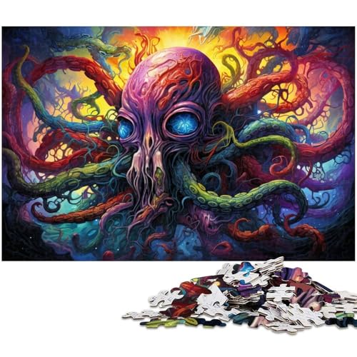 Buntes Oktopus-Monster-Puzzle, 1000 Teile, für Erwachsene, Holzpuzzle, ideal für Teenager und Sammler, Reisegeschenk, Familienaktivität, 50x75cm/19,68x29,52 Zoll Buntes Oktopus-Monster-Puzzle, 1000 Teile, für Erwachsene, Holzpuzzle, ideal für Teenager und Sammler, Reisegeschenk, Familienaktivität, 50x75cm/19,68x29,52 Zoll von MrChunlong