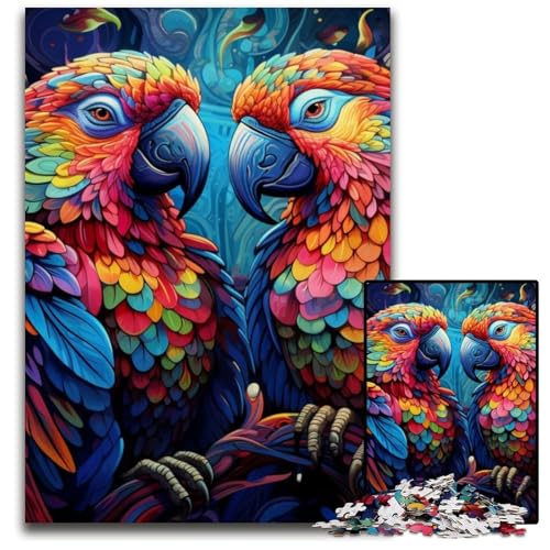 Buntes Papageien-Puzzle, 1000 Teile, für Erwachsene, Holzpuzzle, ideal für Teenager und Sammler, Reisegeschenk, Familienaktivität, 50x75cm/19,68x29,52 Zoll Buntes Papageien-Puzzle, 1000 Teile, für Erwachsene, Holzpuzzle, ideal für Teenager und Sammler, Reisegeschenk, Familienaktivität, 50x75cm/19,68x29,52 Zoll von MrChunlong