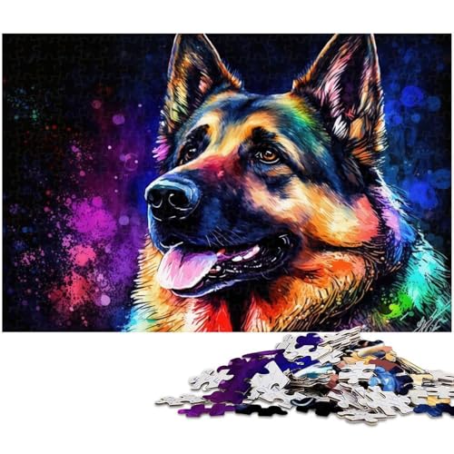 Buntes Puzzle mit deutschem Schäferhund, 1000 Teile, für Erwachsene, anspruchsvolle Puzzles, anspruchsvolles DIY-Denkspiel für Teenager, 26x38cm/10,23x14,96 Zoll Buntes Puzzle mit deutschem Schäferhund, 1000 Teile, für Erwachsene, anspruchsvolle Puzzles, anspruchsvolles DIY-Denkspiel für Teenager, 26x38cm/10,23x14,96 Zoll von MrChunlong