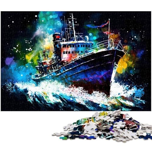 Buntes Schiff, 1000-teiliges Puzzle für Erwachsene, Puzzles für Erwachsene, ideal für Verliebte, perfektes Weihnachts-, Neujahrs- und Valentinstagsgeschenk, 50x75cm/19,68x29,52 Zoll Buntes Schiff, 1000-teiliges Puzzle für Erwachsene, Puzzles für Erwachsene, ideal für Verliebte, perfektes Weihnachts-, Neujahrs- und Valentinstagsgeschenk, 50x75cm/19,68x29,52 Zoll von MrChunlong