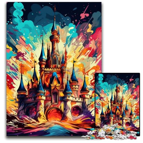 Buntes Schloss, 1000-teiliges Puzzle für Erwachsene, Papppuzzle, anspruchsvolles Denkspiel für Teenager, Spaß für den Familienspielabend, 26x38cm/10,23x14,96 Zoll Buntes Schloss, 1000-teiliges Puzzle für Erwachsene, Papppuzzle, anspruchsvolles Denkspiel für Teenager, Spaß für den Familienspielabend, 26x38cm/10,23x14,96 Zoll von MrChunlong