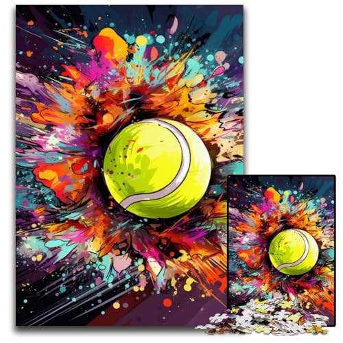 Buntes Tennis-Puzzle, 1000 Teile, Holzpuzzle für Erwachsene, für Teenager und Jugendliche, ideales Geburtstags, 50x75cm/19,68x29,52 Zoll Buntes Tennis-Puzzle, 1000 Teile, Holzpuzzle für Erwachsene, für Teenager und Jugendliche, ideales Geburtstags, 50x75cm/19,68x29,52 Zoll von MrChunlong