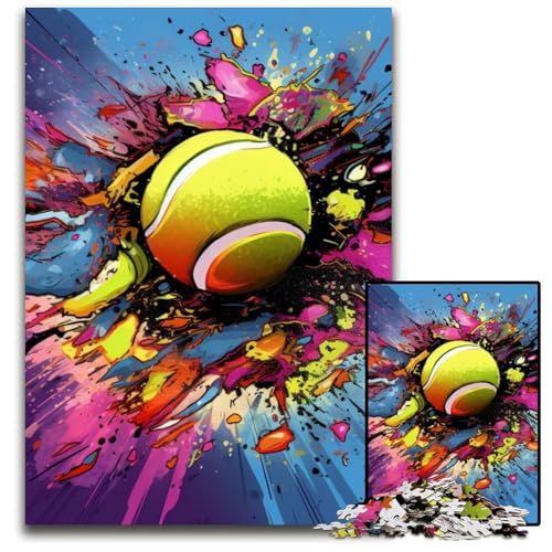 Buntes Tennis-Puzzle mit 1000 Teilen, Holzpuzzle für Erwachsene, anspruchsvolles Denkspiel – entspannendes Spielzeug für Teenager, 50x75cm/19,68x29,52 Zoll Buntes Tennis-Puzzle mit 1000 Teilen, Holzpuzzle für Erwachsene, anspruchsvolles Denkspiel – entspannendes Spielzeug für Teenager, 50x75cm/19,68x29,52 Zoll von MrChunlong