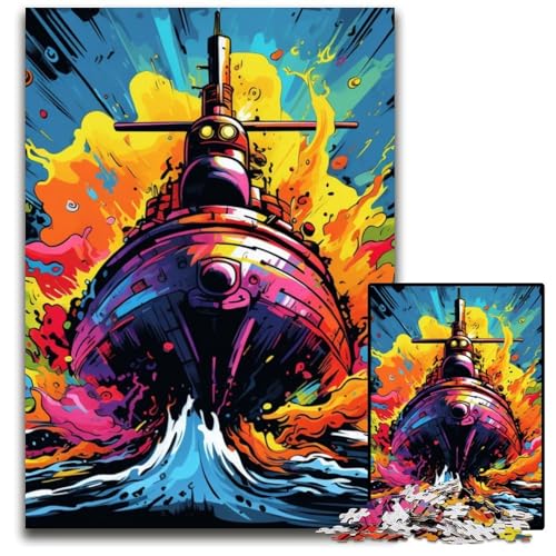 Buntes U-Boot-Puzzle 1000 Teile für Erwachsene, Puzzle für Erwachsene, Gehirn-Herausforderungsgeschenk, pädagogische Aktivität für Teenager, 50x75cm/19,68x29,52 Zoll Buntes U-Boot-Puzzle 1000 Teile für Erwachsene, Puzzle für Erwachsene, Gehirn-Herausforderungsgeschenk, pädagogische Aktivität für Teenager, 50x75cm/19,68x29,52 Zoll von MrChunlong
