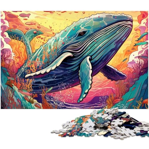 Buntes Wal-Puzzle 1000 Teile für Erwachsene, Holzpuzzle für Erwachsene, ideales DIY-Dekor und Denksport-Geschenk, 50x75cm/19,68x29,52 Zoll Buntes Wal-Puzzle 1000 Teile für Erwachsene, Holzpuzzle für Erwachsene, ideales DIY-Dekor und Denksport-Geschenk, 50x75cm/19,68x29,52 Zoll von MrChunlong