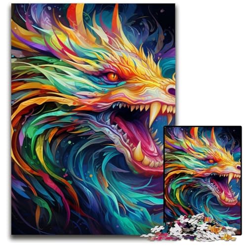 Buntes chinesisches Drachen-Puzzle 1000 Teile für Erwachsene. Anspruchsvolles Rätsel, Denksportaufgabe, Spiel für Erwachsene, interaktive Familienaktivität, 50x75cm/19,68x29,52 Zoll Buntes chinesisches Drachen-Puzzle 1000 Teile für Erwachsene. Anspruchsvolles Rätsel, Denksportaufgabe, Spiel für Erwachsene, interaktive Familienaktivität, 50x75cm/19,68x29,52 Zoll von MrChunlong