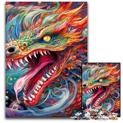 Buntes chinesisches Drachen-Puzzle für Erwachsene, 1000 Teile, Holzpuzzle, anspruchsvolles Denkspiel für Teenager, Spaß für den Familienspieleabend, 50x75cm/19,68x29,52 Zoll Buntes chinesisches Drachen-Puzzle für Erwachsene, 1000 Teile, Holzpuzzle, anspruchsvolles Denkspiel für Teenager, Spaß für den Familienspieleabend, 50x75cm/19,68x29,52 Zoll von MrChunlong