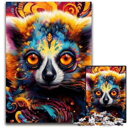 Color Lemur 1000-teiliges Puzzle aus Pappe, Puzzle für Erwachsene, anspruchsvolles Denkspiel, entspannendes Spielzeug für Teenager, 26x38cm/10,23x14,96 Zoll Color Lemur 1000-teiliges Puzzle aus Pappe, Puzzle für Erwachsene, anspruchsvolles Denkspiel, entspannendes Spielzeug für Teenager, 26x38cm/10,23x14,96 Zoll von MrChunlong
