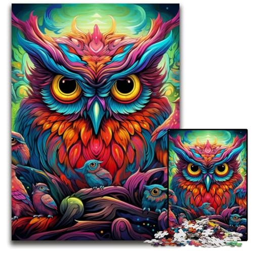 Color Owl 1000-teiliges Puzzle, anspruchsvolles Denkspiel, Familienaktivität, Heimdekoration, 26x38cm/10,23x14,96 Zoll Color Owl 1000-teiliges Puzzle, anspruchsvolles Denkspiel, Familienaktivität, Heimdekoration, 26x38cm/10,23x14,96 Zoll von MrChunlong