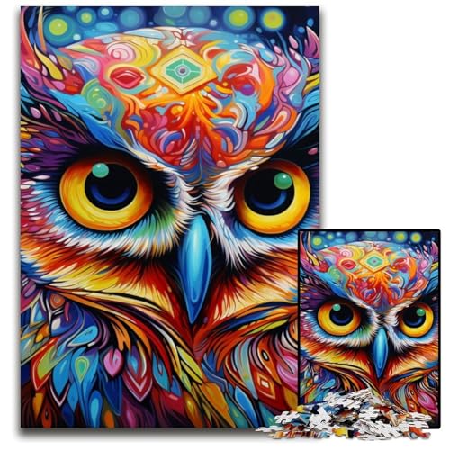 Color Owl 1000-teiliges Puzzle, anspruchsvolles Denkspiel, Familienaktivität, Heimdekoration, 50x75cm/19,68x29,52 Zoll Color Owl 1000-teiliges Puzzle, anspruchsvolles Denkspiel, Familienaktivität, Heimdekoration, 50x75cm/19,68x29,52 Zoll von MrChunlong