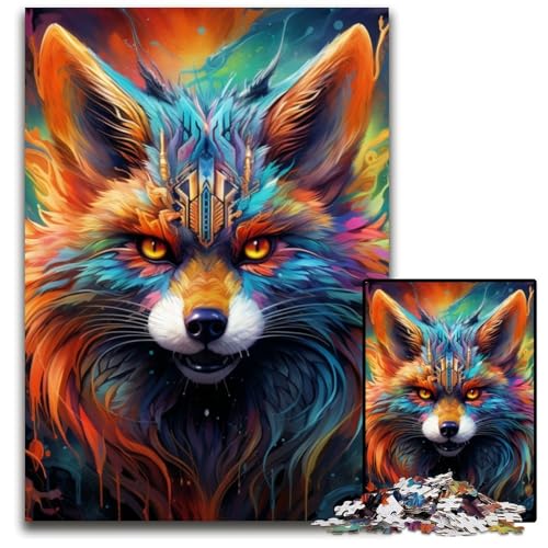 Colorful Art Fox 1000-Teile-Puzzle-Geschenke Unmögliche Puzzles für Erwachsene Herausfordernde Denksportaufgabe für Teenager, Familienspaß Interaktives Spiel 26x38cm/10,23x14,96 Zoll Colorful Art Fox 1000-Teile-Puzzle-Geschenke Unmögliche Puzzles für Erwachsene Herausfordernde Denksportaufgabe für Teenager, Familienspaß Interaktives Spiel 26x38cm/10,23x14,96 Zoll von MrChunlong