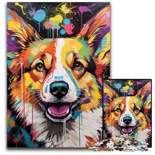 Corgi-Graffiti-Puzzle für Erwachsene, 1000-teiliges Puzzle für Erwachsene, Familie und Freunde, geeignet für Kinder ab 14 Jahren, 26x38cm/10,23x14,96 Zoll Corgi-Graffiti-Puzzle für Erwachsene, 1000-teiliges Puzzle für Erwachsene, Familie und Freunde, geeignet für Kinder ab 14 Jahren, 26x38cm/10,23x14,96 Zoll von MrChunlong