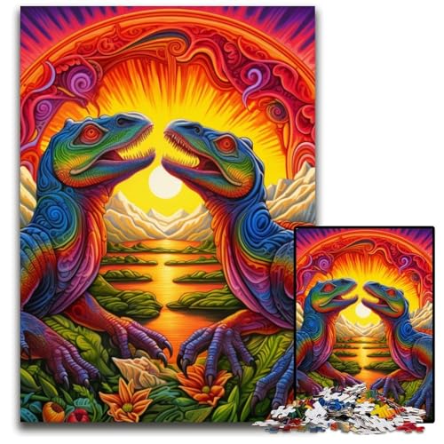 Dinosaurier-Kunst, 1000-teiliges Puzzle, anspruchsvolles Denkspiel, Familienaktivität, Heimdekoration, 26x38cm/10,23x14,96 Zoll Dinosaurier-Kunst, 1000-teiliges Puzzle, anspruchsvolles Denkspiel, Familienaktivität, Heimdekoration, 26x38cm/10,23x14,96 Zoll von MrChunlong