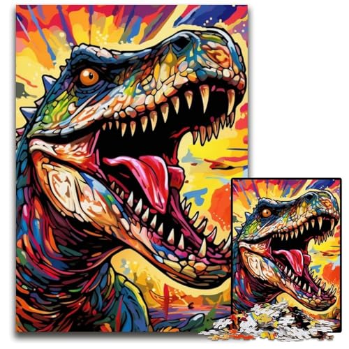 Dinosaurier-Kunst, 1000-teiliges Puzzle aus Pappe, Puzzle für Erwachsene, anspruchsvolles Denkspiel, entspannendes Spielzeug für Teenager, 26x38cm/10,23x14,96 Zoll Dinosaurier-Kunst, 1000-teiliges Puzzle aus Pappe, Puzzle für Erwachsene, anspruchsvolles Denkspiel, entspannendes Spielzeug für Teenager, 26x38cm/10,23x14,96 Zoll von MrChunlong