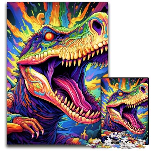 Dinosaurier-Kunst-Puzzle 1000 Teile für Erwachsene, Holzpuzzle für Erwachsene, ideales DIY-Dekor und Denksport-Geschenk, 50x75cm/19,68x29,52 Zoll Dinosaurier-Kunst-Puzzle 1000 Teile für Erwachsene, Holzpuzzle für Erwachsene, ideales DIY-Dekor und Denksport-Geschenk, 50x75cm/19,68x29,52 Zoll von MrChunlong