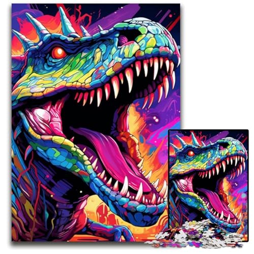 Dinosaurier-Kunst-Puzzle für Erwachsene, 1000 Teile, Papppuzzle, Denkspiel für Teenager, 26x38cm/10,23x14,96 Zoll Dinosaurier-Kunst-Puzzle für Erwachsene, 1000 Teile, Papppuzzle, Denkspiel für Teenager, 26x38cm/10,23x14,96 Zoll von MrChunlong